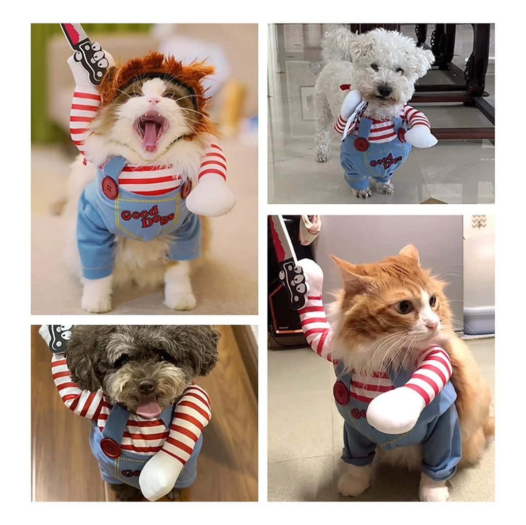 Pet Deadly Doll Dog Costume, Cosplay Halloween Christmas Funny Clothes Party Costume for Small Medium and Large Dogs